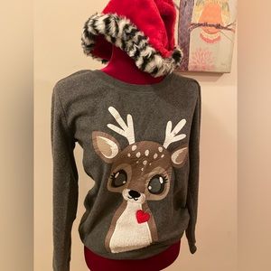 Reindeer Print Sweater